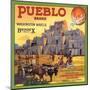 Pueblo Brand - Upland, California - Citrus Crate Label-Lantern Press-Mounted Art Print