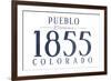 Pueblo, Colorado - Established Date (Blue)-Lantern Press-Framed Art Print