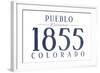 Pueblo, Colorado - Established Date (Blue)-Lantern Press-Framed Art Print