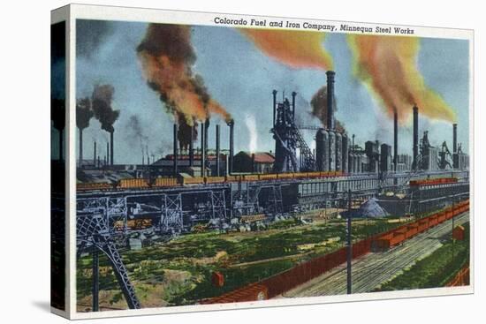 Pueblo, Colorado, General View of CO Fuel and Iron Company, Minnequa Steel Works-Lantern Press-Stretched Canvas