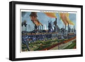 Pueblo, Colorado, General View of CO Fuel and Iron Company, Minnequa Steel Works-Lantern Press-Framed Art Print