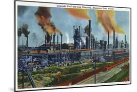 Pueblo, Colorado, General View of CO Fuel and Iron Company, Minnequa Steel Works-Lantern Press-Mounted Art Print