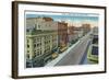 Pueblo, Colorado, Northern View down Main Street from Second Street-Lantern Press-Framed Art Print