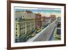 Pueblo, Colorado, Northern View down Main Street from Second Street-Lantern Press-Framed Premium Giclee Print