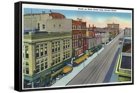 Pueblo, Colorado, Northern View down Main Street from Second Street-Lantern Press-Framed Stretched Canvas