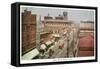 Pueblo, Colorado - Panoramic View of Main Street-Lantern Press-Framed Stretched Canvas