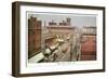 Pueblo, Colorado - Panoramic View of Main Street-Lantern Press-Framed Art Print