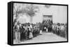 Pueblo Dance Gathering, 1900-American Photographer-Framed Stretched Canvas