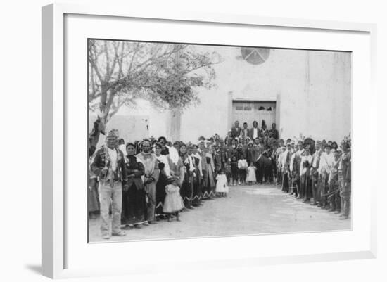 Pueblo Dance Gathering, 1900-American Photographer-Framed Photographic Print