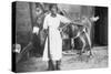 Pueblo Girl and Burro, 1900-American Photographer-Stretched Canvas