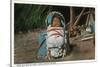 Pueblo Indian Baby Snug as a Bug in a Rug in his Papoose-Lantern Press-Stretched Canvas