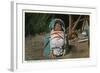 Pueblo Indian Baby Snug as a Bug in a Rug in his Papoose-Lantern Press-Framed Art Print