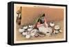 Pueblo Indian Painting Pottery-null-Framed Stretched Canvas