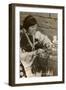 Pueblo Woman Silversmith-null-Framed Art Print