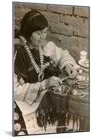 Pueblo Woman Silversmith-null-Mounted Art Print