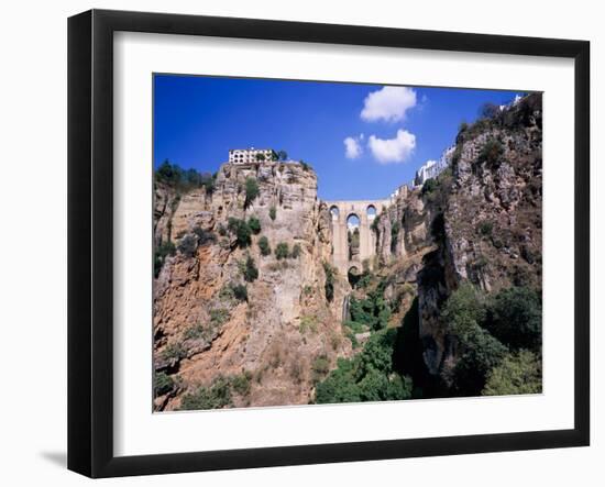 Puente Nuevo Bridge Above the Gorge of the Guadalevin River, Ronda, Malaga Province, Andalusia-null-Framed Photographic Print