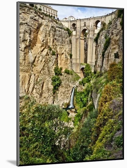 Puente Nuevo (New Bridge) over the El Tajo Gorge of the River Guadalevin, Ronda, Andalucia, Spain-Giles Bracher-Mounted Photographic Print