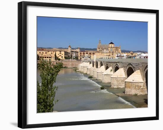 Puente Romano over the Rio Guadalquivir, Old Town, Cordoba, Andalusia, Spain, Europe-Hans Peter Merten-Framed Photographic Print