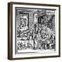 Puerperium in Frankfurt in the 16th Century-null-Framed Giclee Print