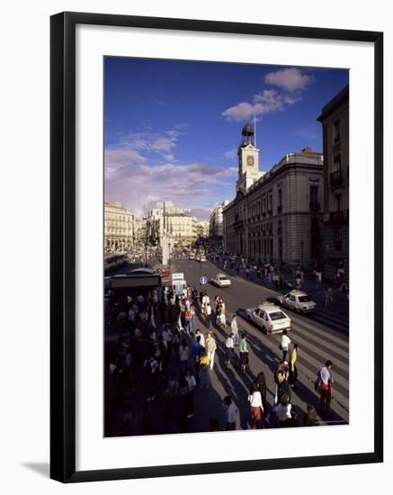 Puerta Del Sol, from the West, Madrid, Spain-Upperhall-Framed Photographic Print