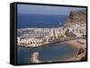 Puerto and Playa Mogan, Grand Canary, Canary Islands, Spain, Atlantic, Europe-Rolf Richardson-Framed Stretched Canvas