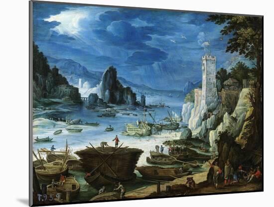 Puerto Con Castillo, Ca. 1601-Paul Bril-Mounted Giclee Print