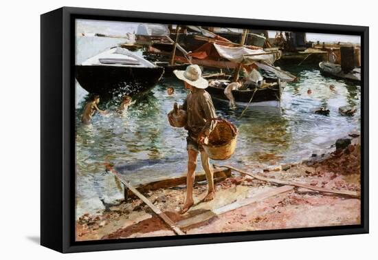 Puerto De Valencia, 1897-Joaquín Sorolla y Bastida-Framed Stretched Canvas