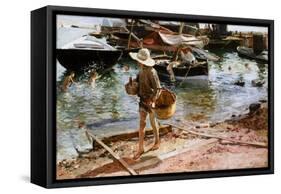 Puerto De Valencia, 1897-Joaquín Sorolla y Bastida-Framed Stretched Canvas