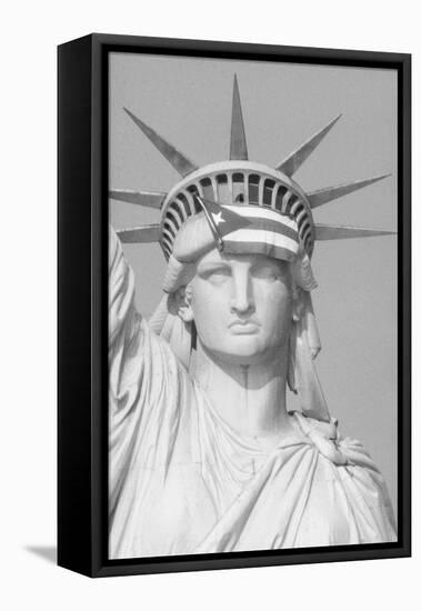 Puerto Rican Flag on Statue of Liberty-null-Framed Stretched Canvas