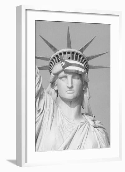 Puerto Rican Flag on Statue of Liberty-null-Framed Photographic Print