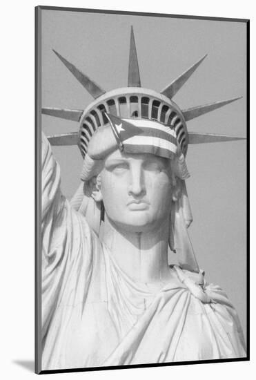 Puerto Rican Flag on Statue of Liberty-null-Mounted Photographic Print