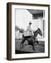 Puerto Rican Mail Carrier outside Post Office Photograph - Puerto Rico-Lantern Press-Framed Art Print