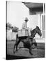 Puerto Rican Mail Carrier outside Post Office Photograph - Puerto Rico-Lantern Press-Stretched Canvas