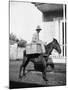 Puerto Rican Mail Carrier outside Post Office Photograph - Puerto Rico-Lantern Press-Mounted Art Print