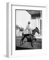 Puerto Rican Mail Carrier outside Post Office Photograph - Puerto Rico-Lantern Press-Framed Art Print