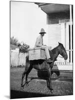 Puerto Rican Mail Carrier outside Post Office Photograph - Puerto Rico-Lantern Press-Mounted Art Print