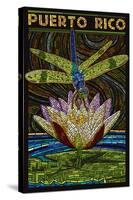 Puerto Rico - Dragonfly Mosaic-Lantern Press-Stretched Canvas