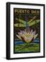 Puerto Rico - Dragonfly Mosaic-Lantern Press-Framed Art Print