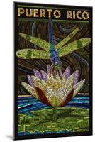 Puerto Rico - Dragonfly Mosaic-Lantern Press-Mounted Art Print