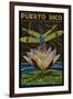 Puerto Rico - Dragonfly Mosaic-Lantern Press-Framed Art Print