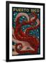 Puerto Rico - Octopus Mosaic-Lantern Press-Framed Art Print