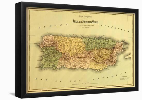 Puerto Rico - Panoramic Map-null-Framed Poster