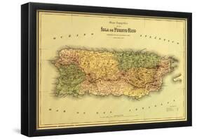 Puerto Rico - Panoramic Map-null-Framed Poster