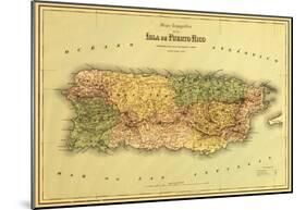 Puerto Rico - Panoramic Map-null-Mounted Poster