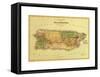 Puerto Rico - Panoramic Map-Lantern Press-Framed Stretched Canvas