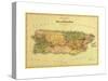 Puerto Rico - Panoramic Map-Lantern Press-Stretched Canvas