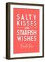 Puerto Rico - Salty Kisses & Starfish Wishes -  Simply Said - Lantern Press Artwork-Lantern Press-Framed Art Print