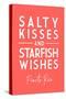 Puerto Rico - Salty Kisses & Starfish Wishes -  Simply Said - Lantern Press Artwork-Lantern Press-Stretched Canvas