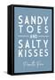 Puerto Rico - Sandy Toes & Salty Kisses - Simply Said - Lantern Press Artwork-Lantern Press-Framed Stretched Canvas