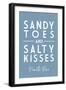 Puerto Rico - Sandy Toes & Salty Kisses - Simply Said - Lantern Press Artwork-Lantern Press-Framed Art Print